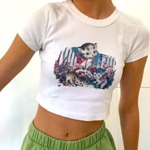 Brandy Melville Ashlyn Crop Graphic Tee